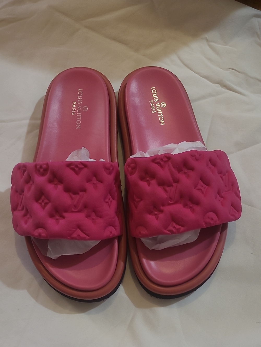 Quilted LV Pink Sandals